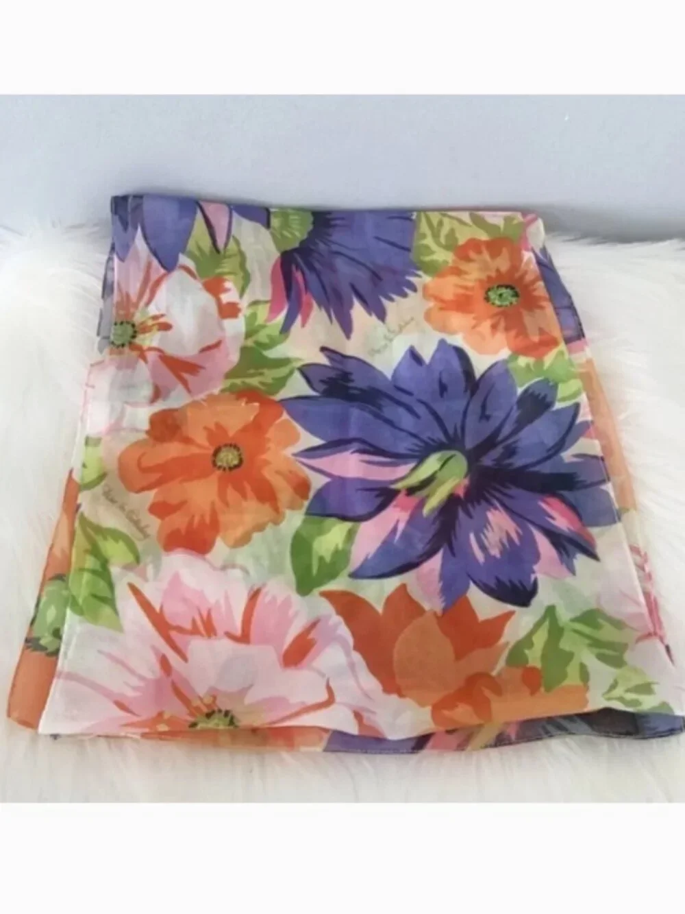 Diane Von Furstenberg 80s vintage floral scarf EUC